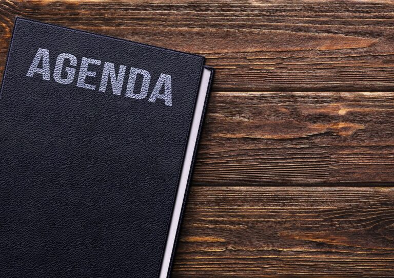 a book, agenda, table